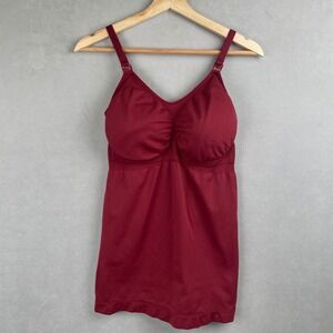 Hofish Nursing Camisole Maternity Burgundy Red Seamless Breastfeeding Tank Top L